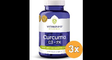 3x Vitakruid Curcuma C3-2X (95% Curcuminoïden) met Bioperine® 120 (120 vega capsules)