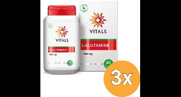 3x Vitals L-Glutamine 1000mg (60 capsules)