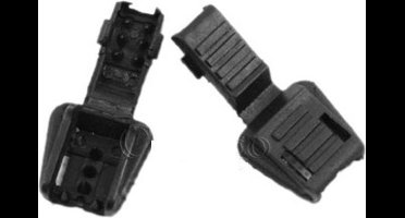 Bevestigingsclip met Kliksluiting voor Elastisch Touw 4mm - Zwart - 10 stuks