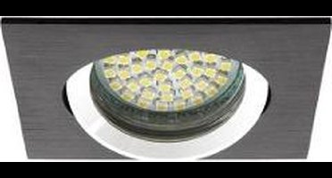 Inbouw spot GU10 aluminium vierkant armatuur zwart/zilver