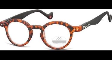 Montana Leesbril Panto Turtle Oranje Sterkte +3,50 (box69)
