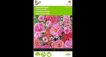 2 stuks - Buzzy - Zomerbloemen Rose Rode Tinten