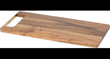Snijplank Natuur 35x15xh1,2cm Rechthoekacacia - Met Gouden Handvat