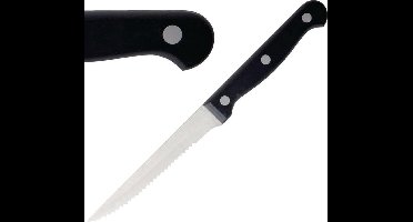 Steakmes, zwart heft, 12 stuks