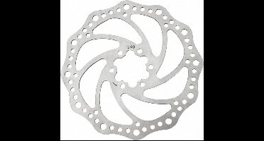 remschijf 160 mm 6 gaats RVS zilver