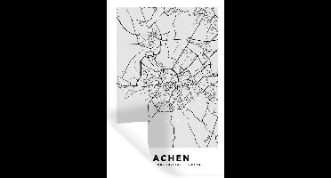 Muurstickers - Sticker Folie - Aachen - Stadskaart - Duitsland - Kaart - Plattegrond - 20x30 cm - Plakfolie - Muurstickers Kinderkamer - Zelfklevend Behang - Zelfklevend behangpapier - Stickerfolie