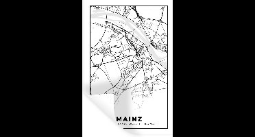 Muurstickers - Sticker Folie - Plattegrond - Mainz - Kaart - Stadskaart - 20x30 cm - Plakfolie - Muurstickers Kinderkamer - Zelfklevend Behang - Zelfklevend behangpapier - Stickerfolie