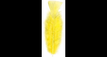 Widmann Sierveren - 150x - geel - 17 cm - knutselveertjes - DIY/decoratie/hobbymateriaal