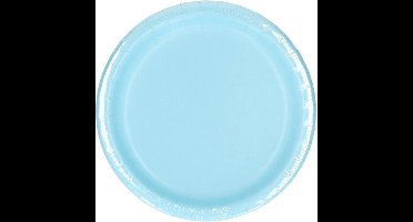 Feest bordjes - set 80x stuks - lichtblauw - dia 23 cm - Wegwerpborden - karton - Feestartikelen