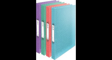 Esselte Colour'Breeze ringmap, 2 ringen, PP, ft A4, met soepele kaft, assorti 12 stuks