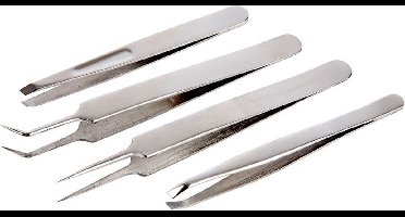 Pincet set, l: 9-12 cm, 4 assorti