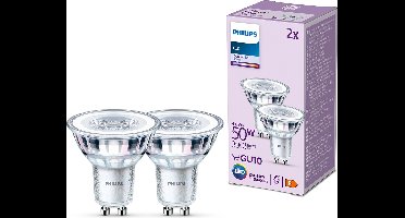 Philips LED Spot - 50 W - GU10 - Koelwit licht - 2 stuks