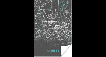 Poster Tarbes - Frankrijk - Plattegrond - Kaart - Stadskaart - 20x30 cm