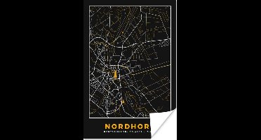 Poster Nordhorn – Stadskaart – Gold – Plattegrond – Stadskaart – Kaart - Duitsland - 20x30 cm