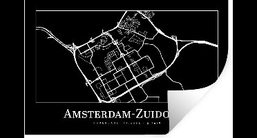 Muurstickers - Sticker Folie - Stadskaart - Kaart - Amsterdam-Zuidoost - Plattegrond - 30x20 cm - Plakfolie - Muurstickers Kinderkamer - Zelfklevend Behang - Zelfklevend behangpapier - Stickerfolie