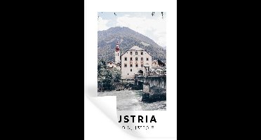 Muurstickers - Sticker Folie - Oostenrijk - Water - Alpen - Herberg - 20x30 cm - Plakfolie - Muurstickers Kinderkamer - Zelfklevend Behang - Zelfklevend behangpapier - Stickerfolie