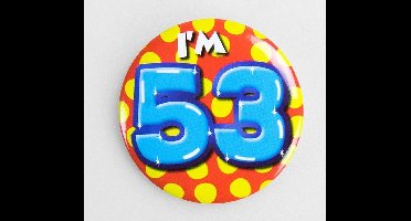 Verjaardags button I am 53