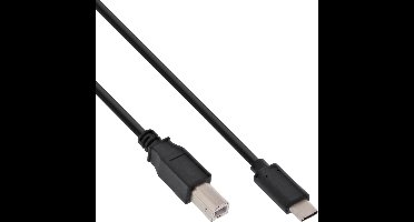 USB-C naar USB-B kabel - USB2.0 - tot 3A / zwart - 1,5 meter