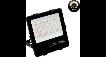 LED Breedstraler - 100 watt - Philips driver - Warm witte Lichtkleur 3000K - IP66 - Duurzaam & Energiezuinig - Bespaart 60% - Bouwlamp - Tuinverlichting - PRO High-lumen 150lm/W - 15.000lm