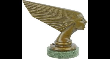 Bronzen beeld - Auto mascotte Spirit of the Wind - Art Deco sculptuur - 17,2 cm hoog