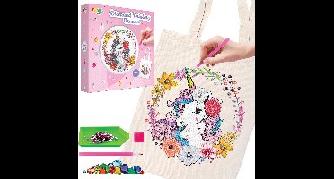 Diamond Painting Knutselpakket Unicorn - Modepakketten - Personaliseer je Eigen Tas - Creatief Speelgoed voor Kinderen - Unicorn Decoratie - Joya Creative