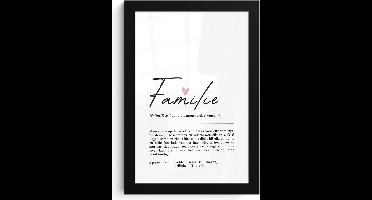 PosterMonkey - Poster - Betekenis - Familie - Cadeau voor haar - Cadeau voor vrouw - Wanddecoratie - Woonkamer - Keuken - 20x30 cm