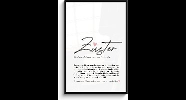 PosterMonkey - Poster - Betekenis - Zus - Cadeau voor haar - Cadeau voor vrouw - Wanddecoratie - Woonkamer - Slaapkamer - 80x120 cm