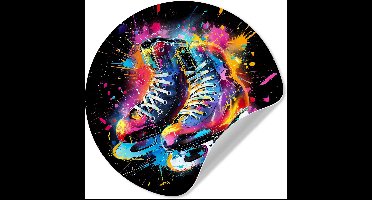 WallCircle® - Behangcirkel 30x30 cm - Muurstickers Graffiti - Sport - Schaatsen - Verf - Muurcirkel tienerkamer - Slaapkamer decoratie - Tiener kamer accessoires - Wandcirkel jeugdkamer