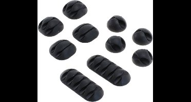 10 stuks zelfklevende kabelhouder kabelklemmen - Zwart - 6 mm