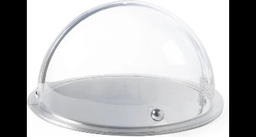 HENDI Ronde rolltop deksel – transparant SAN – verchroomde knop – opent tot 90° – Ø 380 mm