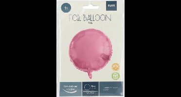 Folat - Folieballon Rond Mat Roze - 45 cm