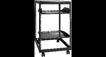 JGS® - Superieur Verstelbaar Serverrack 15U, Vrijstaand of Wandmontage, Inclusief Wielen-