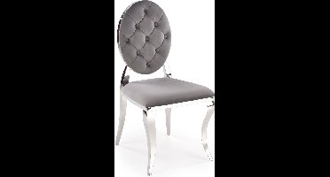 Eetkamerstoel Reginald grijs met chrome