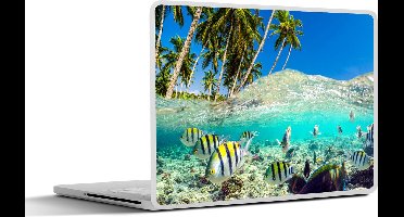 Laptop sticker - 14 inch - Zee - Vissen - Koraal - 32x5x23x5cm - Laptopstickers - Laptop skin - Cover