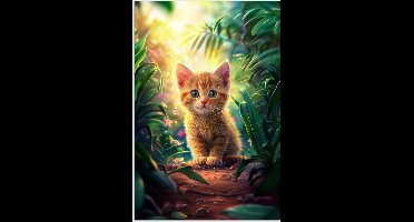 Poster 20x30 cm - Kat - Huisdier - Natuur - Posters - Kamer decoratie accessoires - Wanddecoratie kinderkamer - Muurdecoratie babykamer