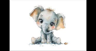 Poster 30x20 cm - Olifant - Baby dier - Posters - Kamer decoratie accessoires - Wanddecoratie kinderkamer - Muurdecoratie babykamer
