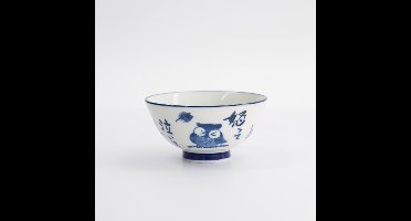 Tokyo Design Studio – Kawaii Rijstkom – Uil – 300 ml – 11.3 x 5.8 cm – Blauw/Wit