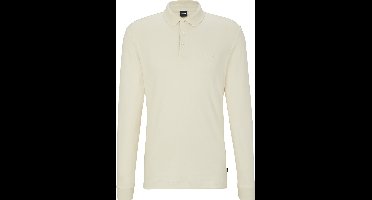 BOSS Pado regular fit polo lange mouw - jersey - wit
