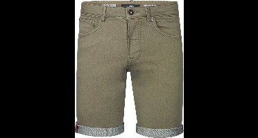 Petrol Industries Heren Denim Short - Slim Fit - Stretch - Korte Broek - Elastische Tailleband - Spijkerbroek - Herenkleding - Groen - Maat XXXL