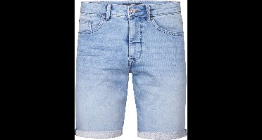 Petrol Industries Heren Denim Short - Slim Fit - Stretch - Korte Broek - Elastische Tailleband - Spijkerbroek - Herenkleding - Blauw - Maat S
