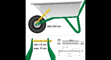 Kruiwagenwiel massief rubber PU 4.80/4.00-8 blauw 390 mm