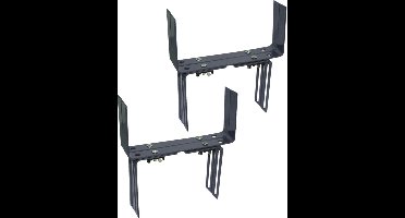Geli Verstelbare muurbeugels - 2x - metaal - balkon haken - 12 t/m 23,5 cm - antraciet