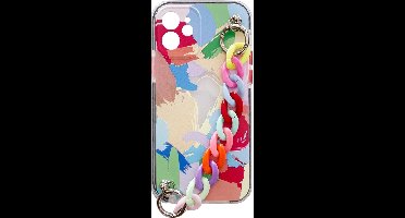 Kleur - Chain - Case Flexibele gelhoes met kettingbedel voor iPhone - 8 - Plus / iPhone - 7 - Plus - Veelkleurig