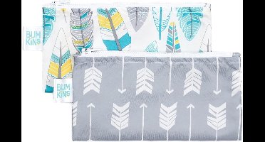 Bumkins - Herbruikbaar snackzakje - Small (2 stuks) - Pijlen & Veren