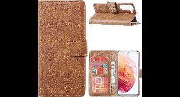 Hoesje Geschikt Voor Samsung Galaxy S22 Plus Hoesje BookCase Bruin - Hoesje Geschikt Voor Samsung Galaxy s22 Plus hoesje wallet case - Hoesje Hoesje Geschikt Voor Samsung Galaxy S22 Plus bookcase - Galaxy S22 Plus portemonnee hoesje book case cover