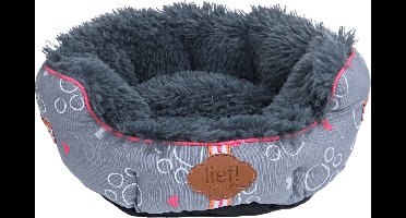 Lief! dierenmand girls grijs/roze 40 cm