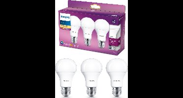 Philips energiezuinige LED Lamp Mat - 100 W - E27 - warmwit licht - 3 stuks - Bespaar op energiekosten