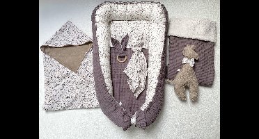 Babyset | Wafelkatoen | 8 Elementen | Meauve | Takjes | Organic |OEKO-TEX | Comfortabel | NEW