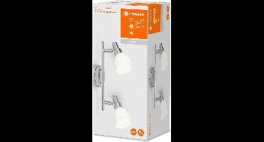 LEDVANCE LED-spotlight, 2-vlam hoogwaardige aluminium schijnwerpers, geschikt voor muur en plafond binnen, verwisselbare 2W G9 lampen inbegrepen, warm wit (2700K), LED-spot G9 2x2W