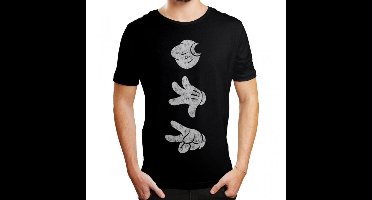 Mickey Mouse Mickey Hands Heren T-shirt - zwart - XXL